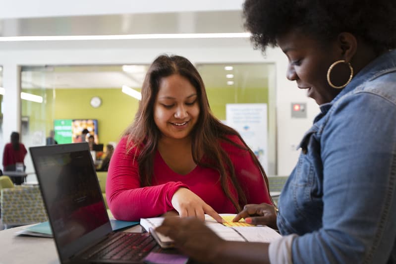 Two students studying